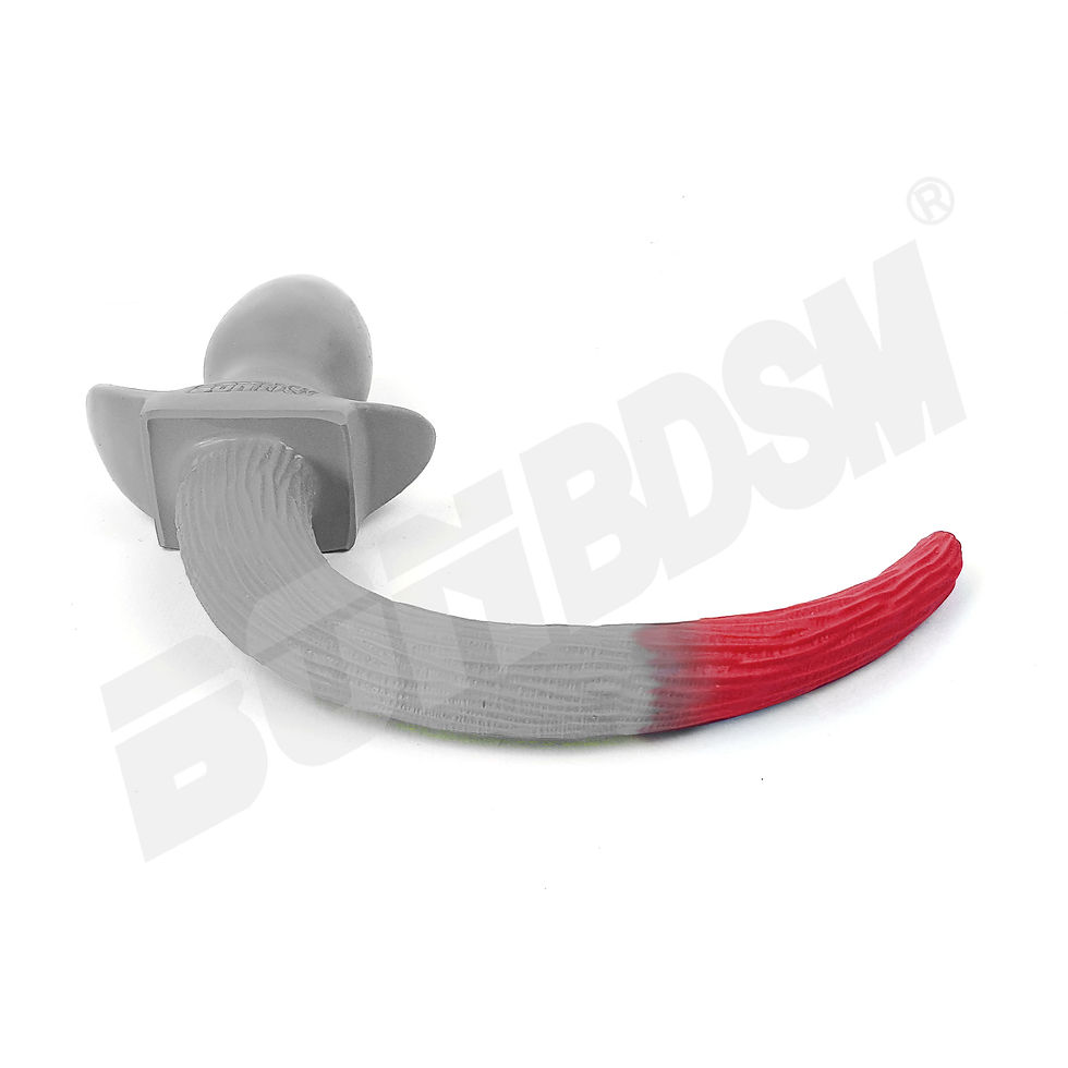 Thumbnail: Silicone Dog Tail Butt Plug - Two-Color Design with 11 Tail-Tip Colors
