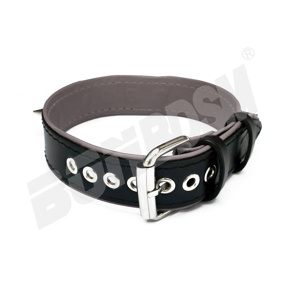 Thumbnail: Bondage restraint O-ring choker collar w spikes