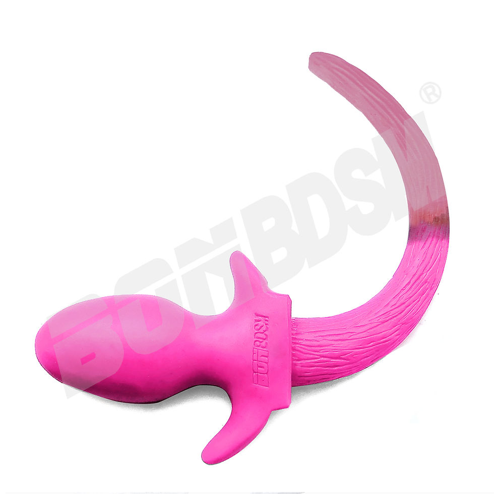 Thumbnail: Silicone Dog Tail Butt Plug - Two-Color Design with 11 Tail-Tip Colors