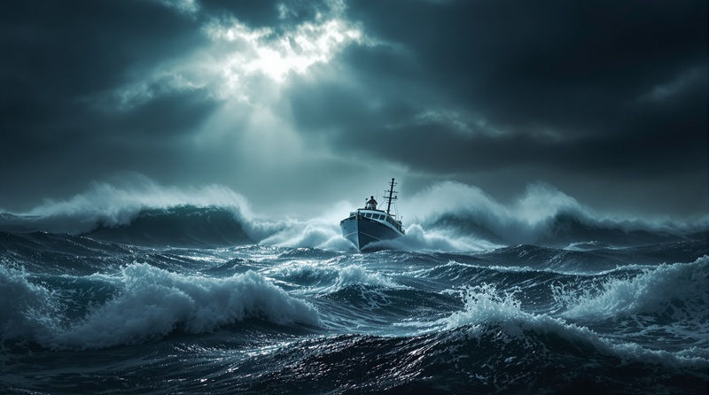 Un beateau dans la tempête