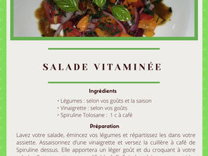 Recette de Salade vitaminée par Spiruline Tolosane