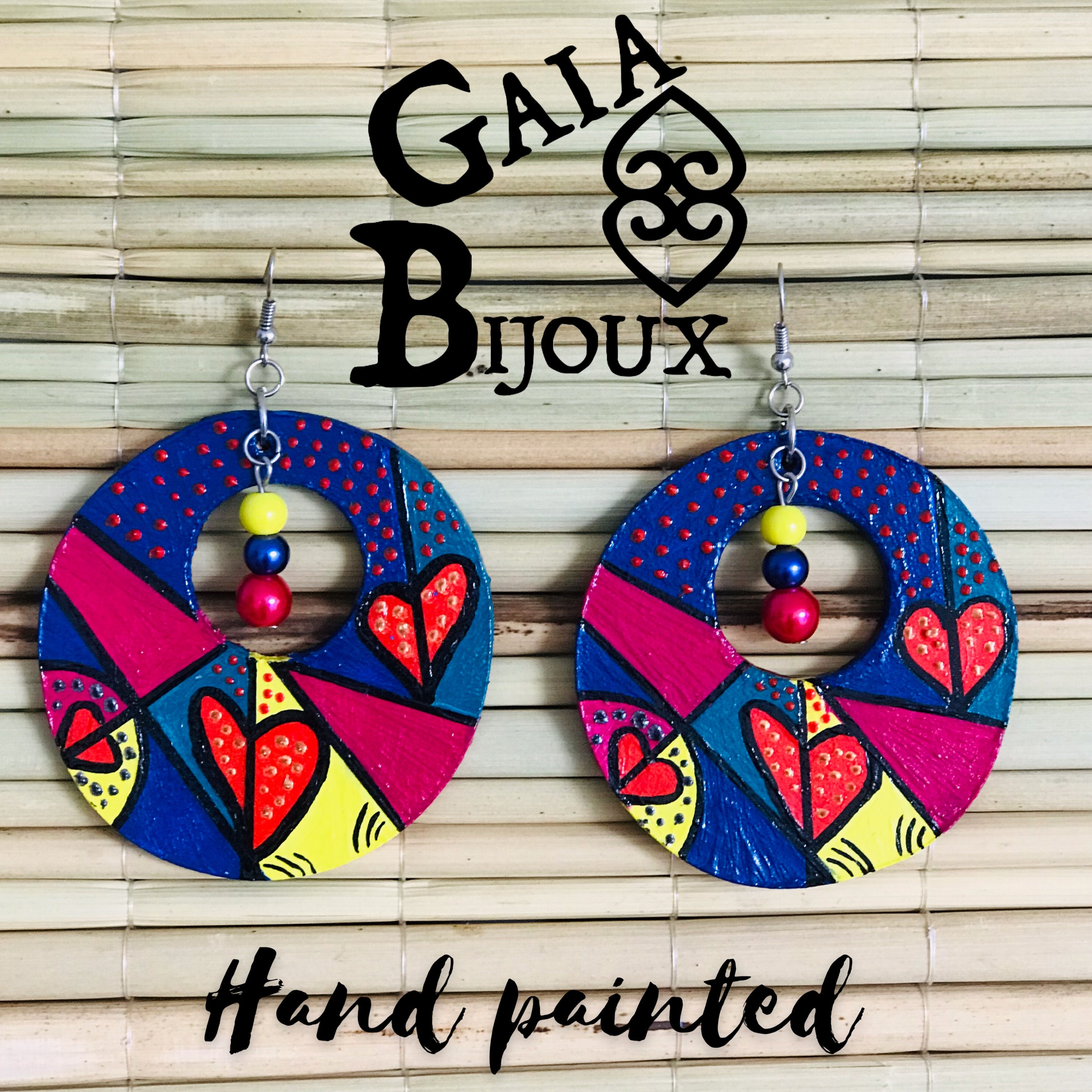 Hand painted earrings - Hand painted earrings