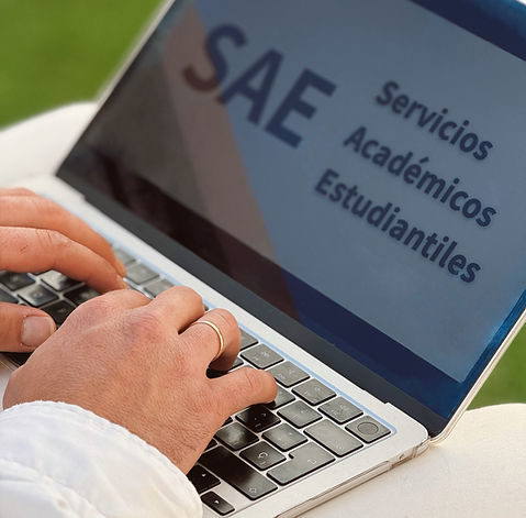 Logotipo institucional de SAE – Servicios Académicos Estudiantiles, asesoría académica gratuita en España