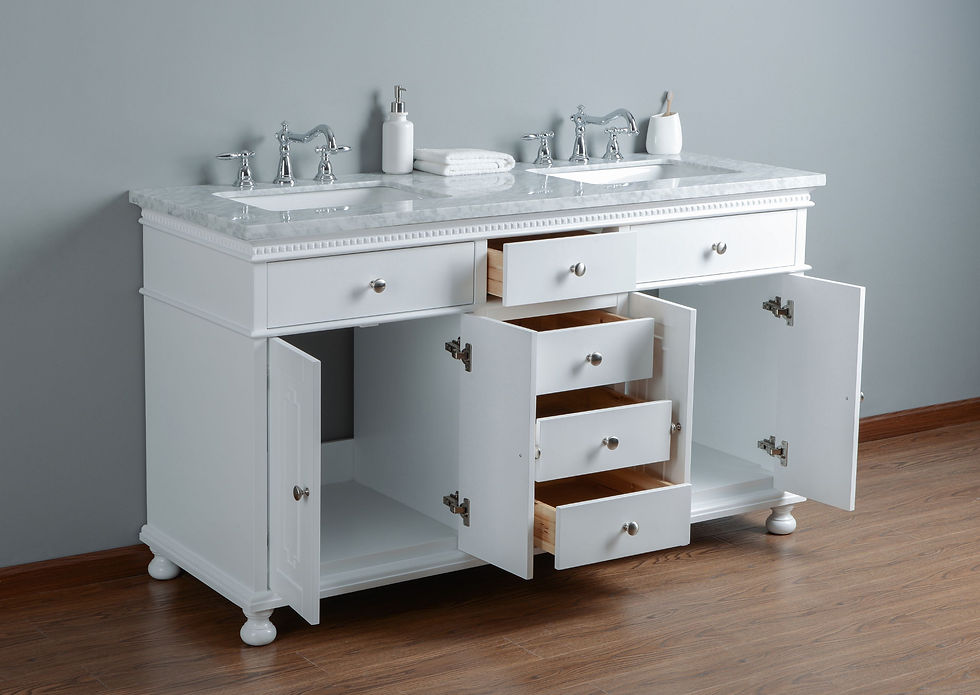 Thumbnail: Abigail Embellished 60" White Double Sink Vanity