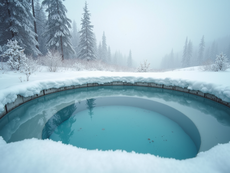 Cold plunge pool in a outdoor setting 