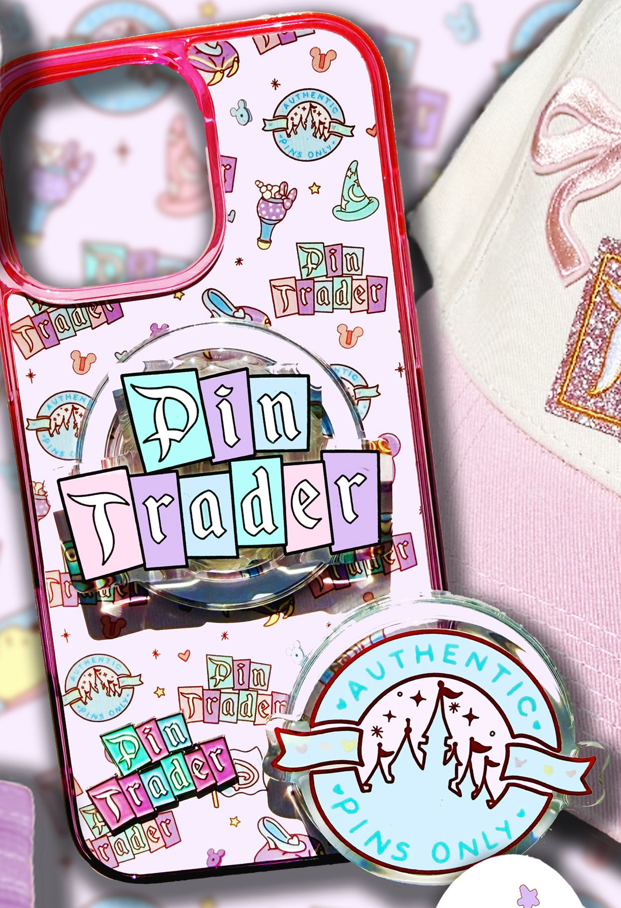 Pin trader collection phone grips