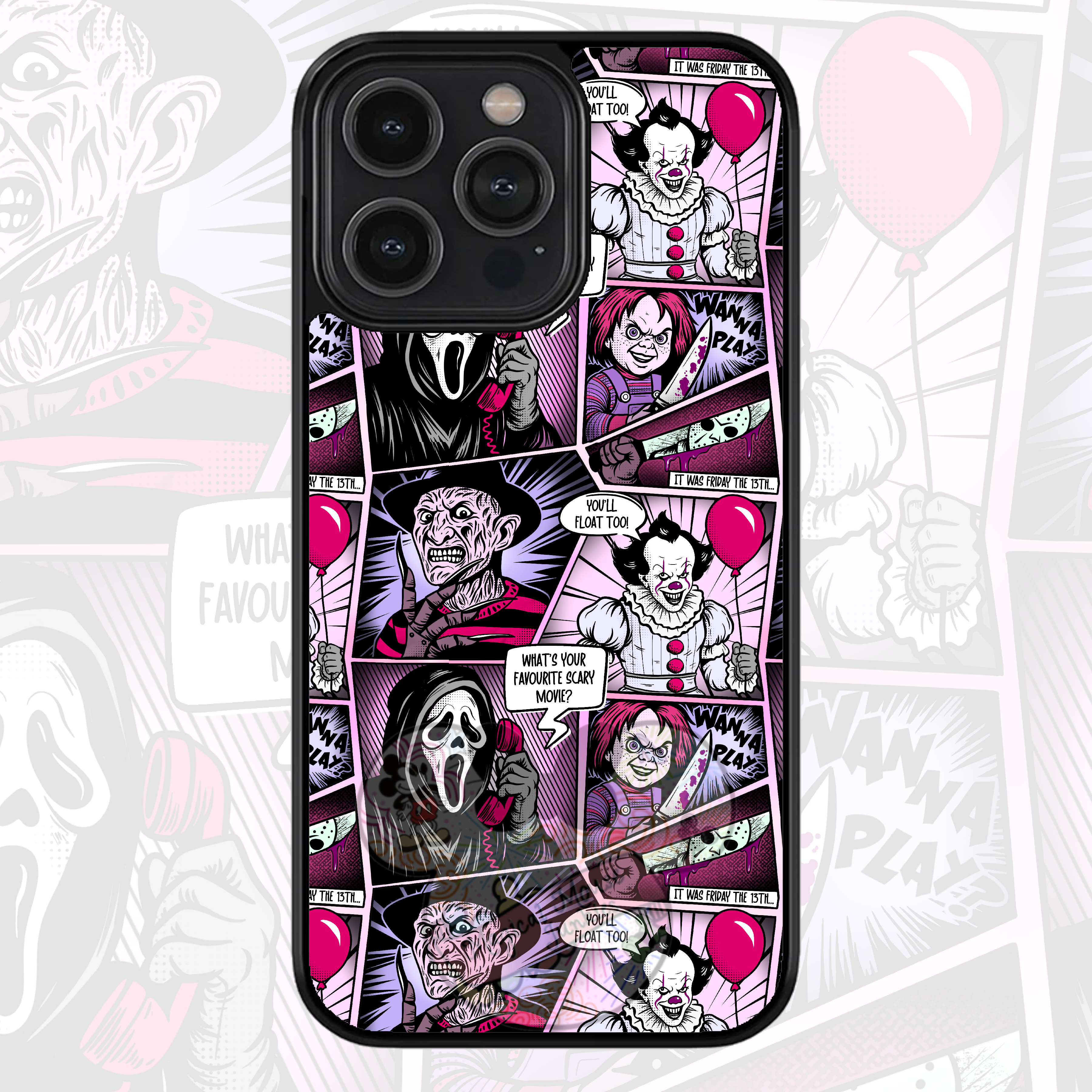 Horror comic phone case