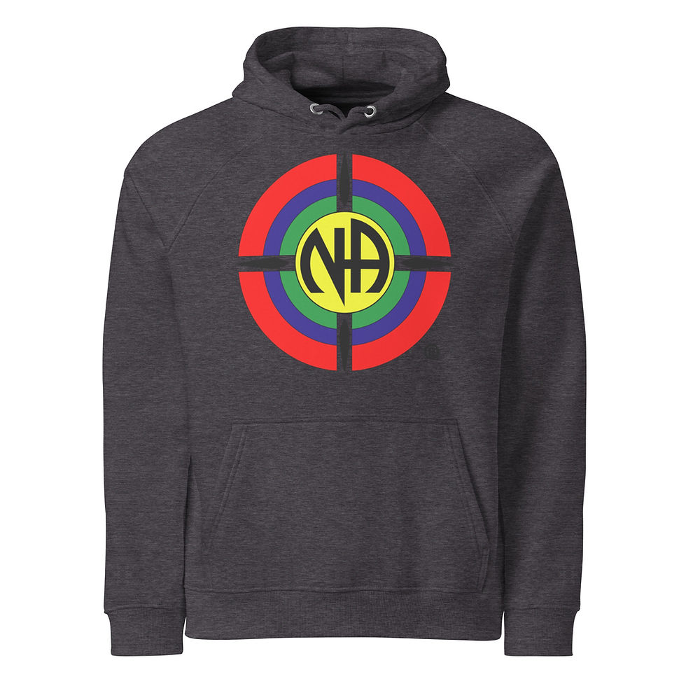 Thumbnail: Unisex eco raglan hoodie (Narcotics Anonymous)