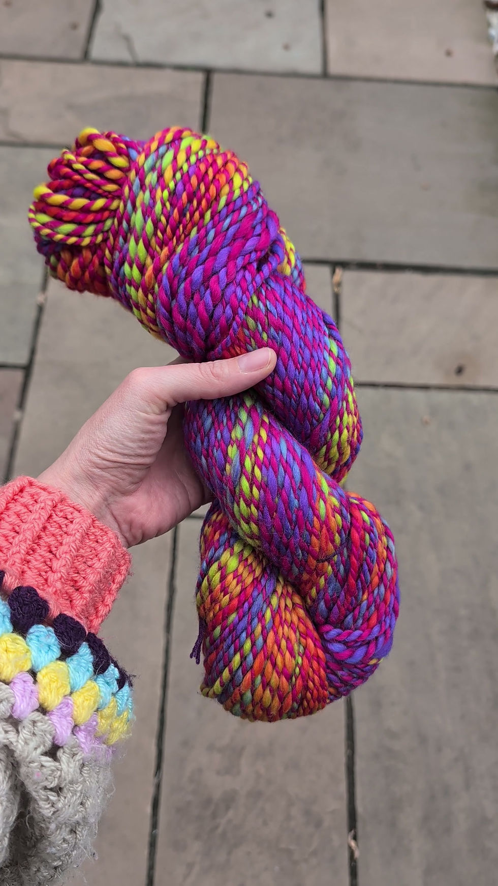 Thumbnail: Chunky Mix Handspun Yarn 100% Merino - 180g