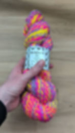 Thumbnail: Sherbet Swirl Handspun Yarn Aran 89g