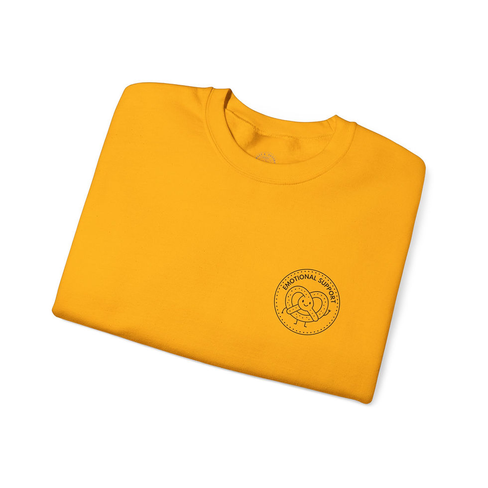 Thumbnail: Cozy Emotional Support Pretzel Crewneck Sweatshirt - Pretzel Lovers Gift