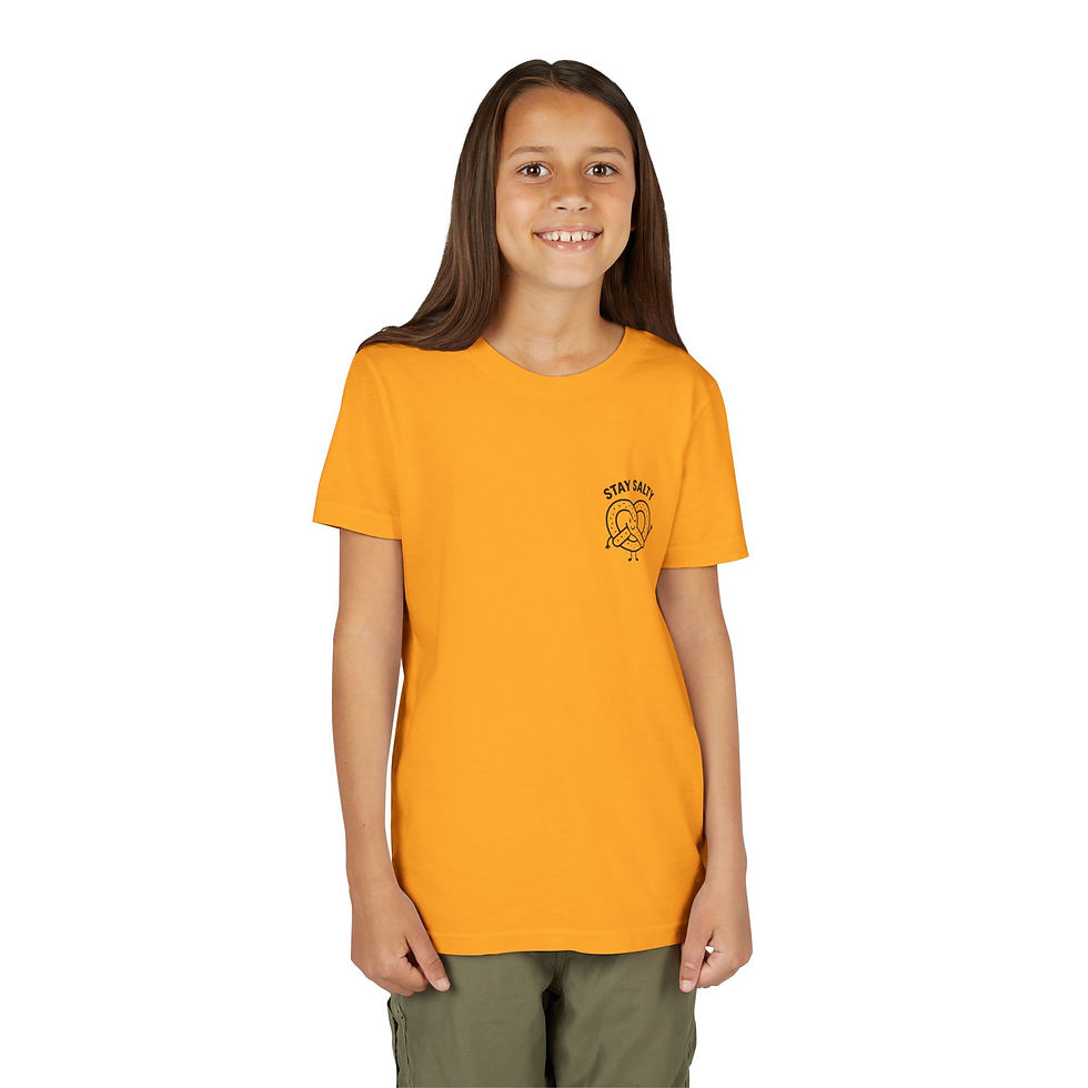Thumbnail: Stay Salty Youth Tee, Funny Kids Shirt, Cute Pretzel Graphic Tee for Snackers