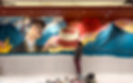 Finished painting on the wall.