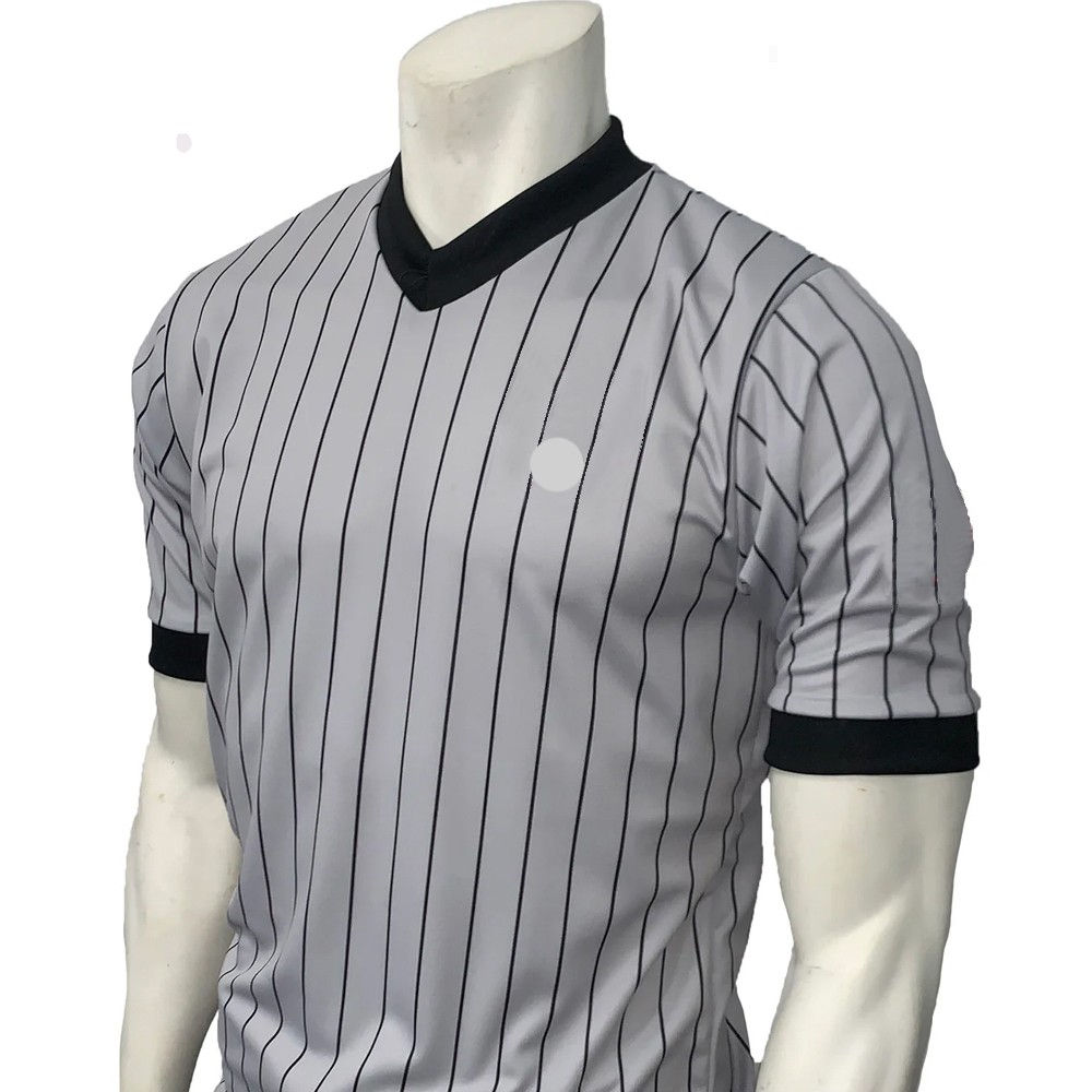 Grey Pin-Stripe V-NeckWrestling Ref shirt