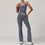 Thumbnail: Woman in stylish blue yoga outfit