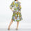 Thumbnail: Green color block print midi dress