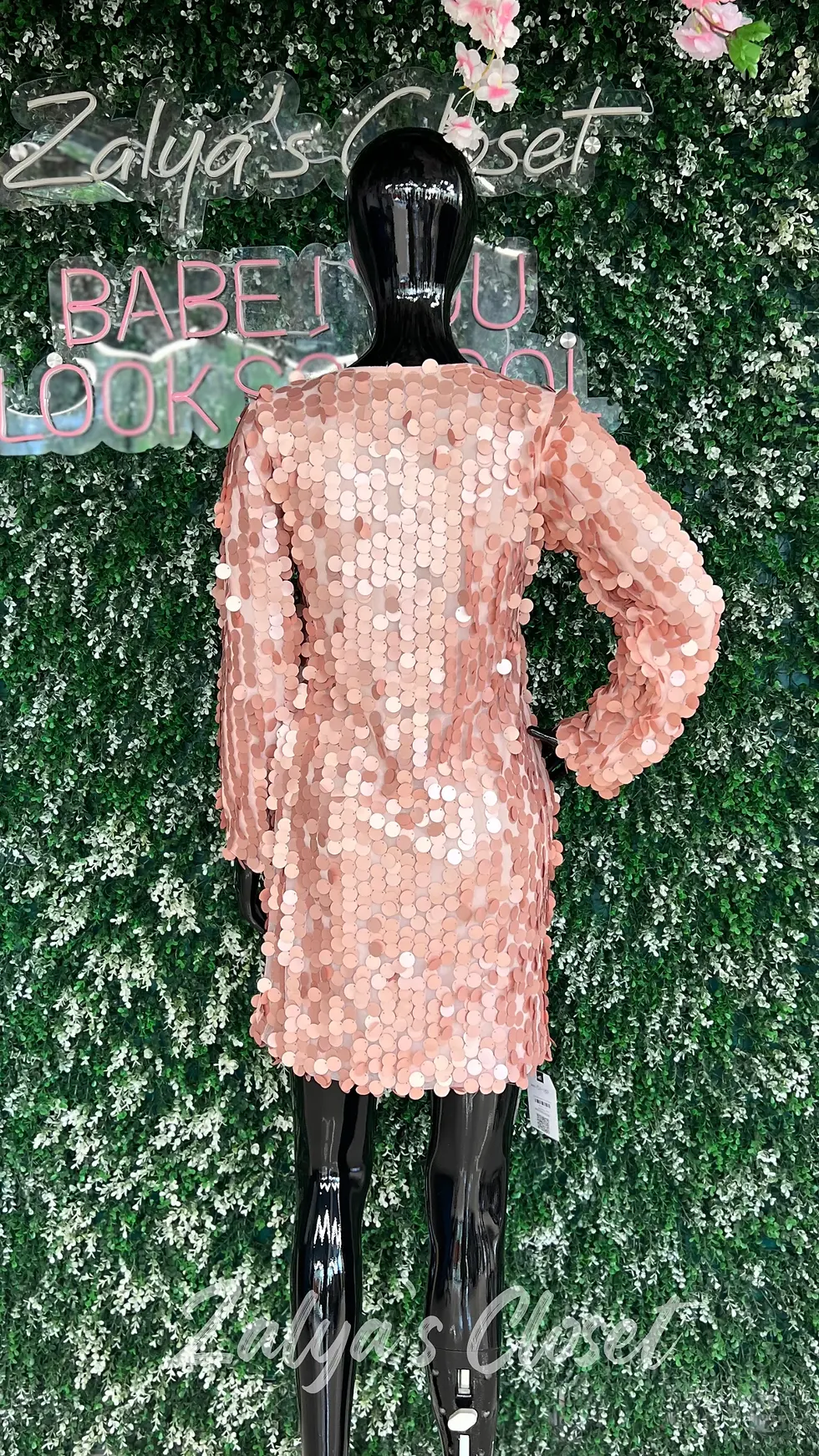Thumbnail: Sequence Knee Length Party Wear Dress