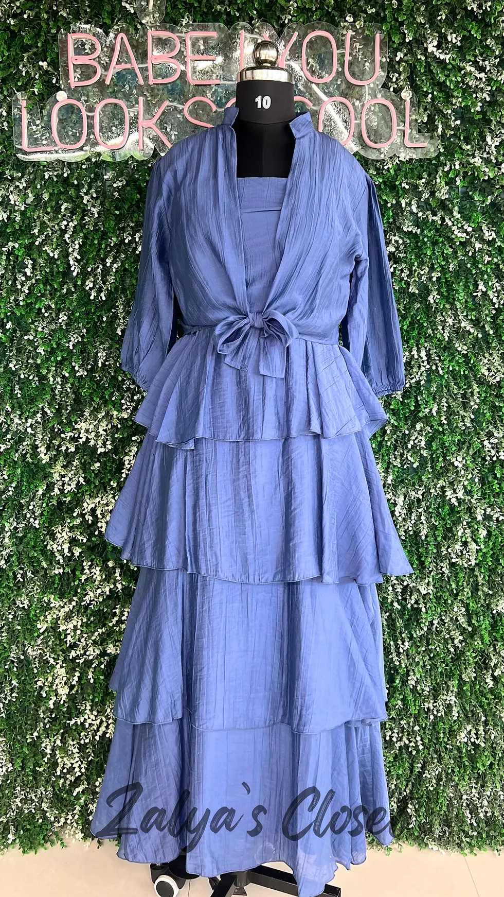 Thumbnail: 2pcs Crop Top and Tired Dress 