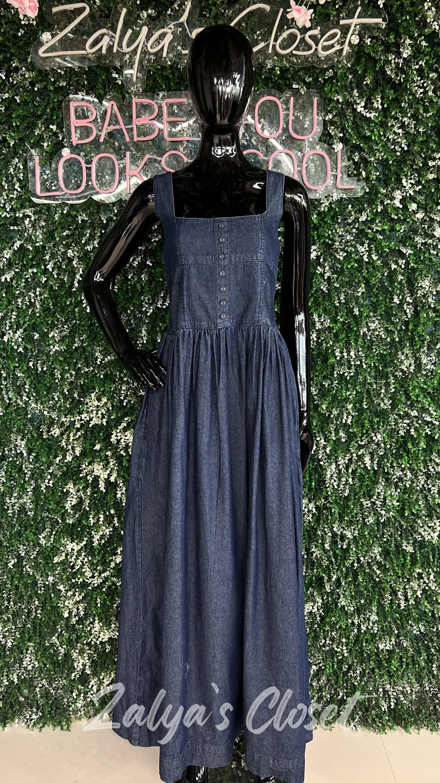 Imported Slip Denim Dress