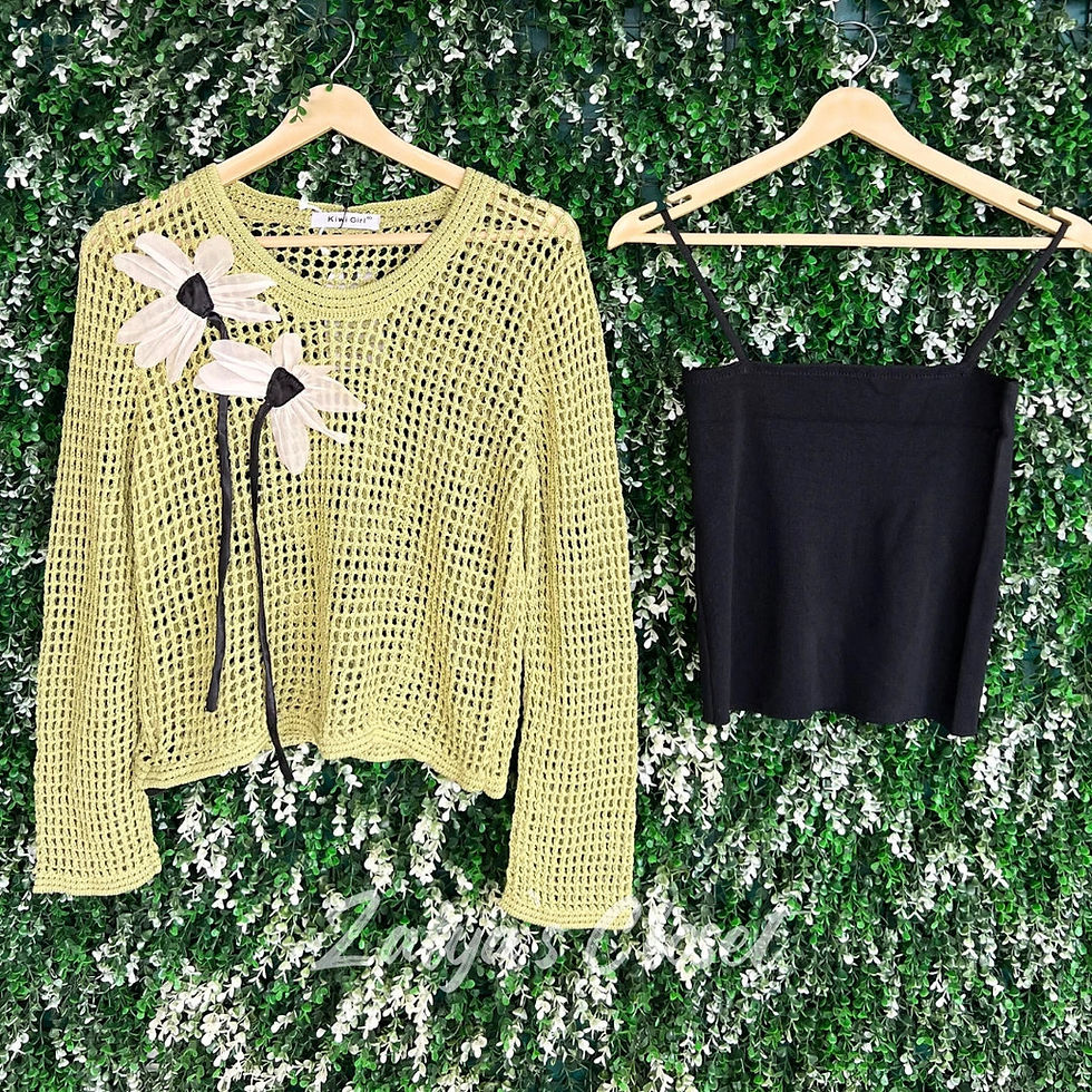 Thumbnail: Crochet Flower Patch Top With Inner Set