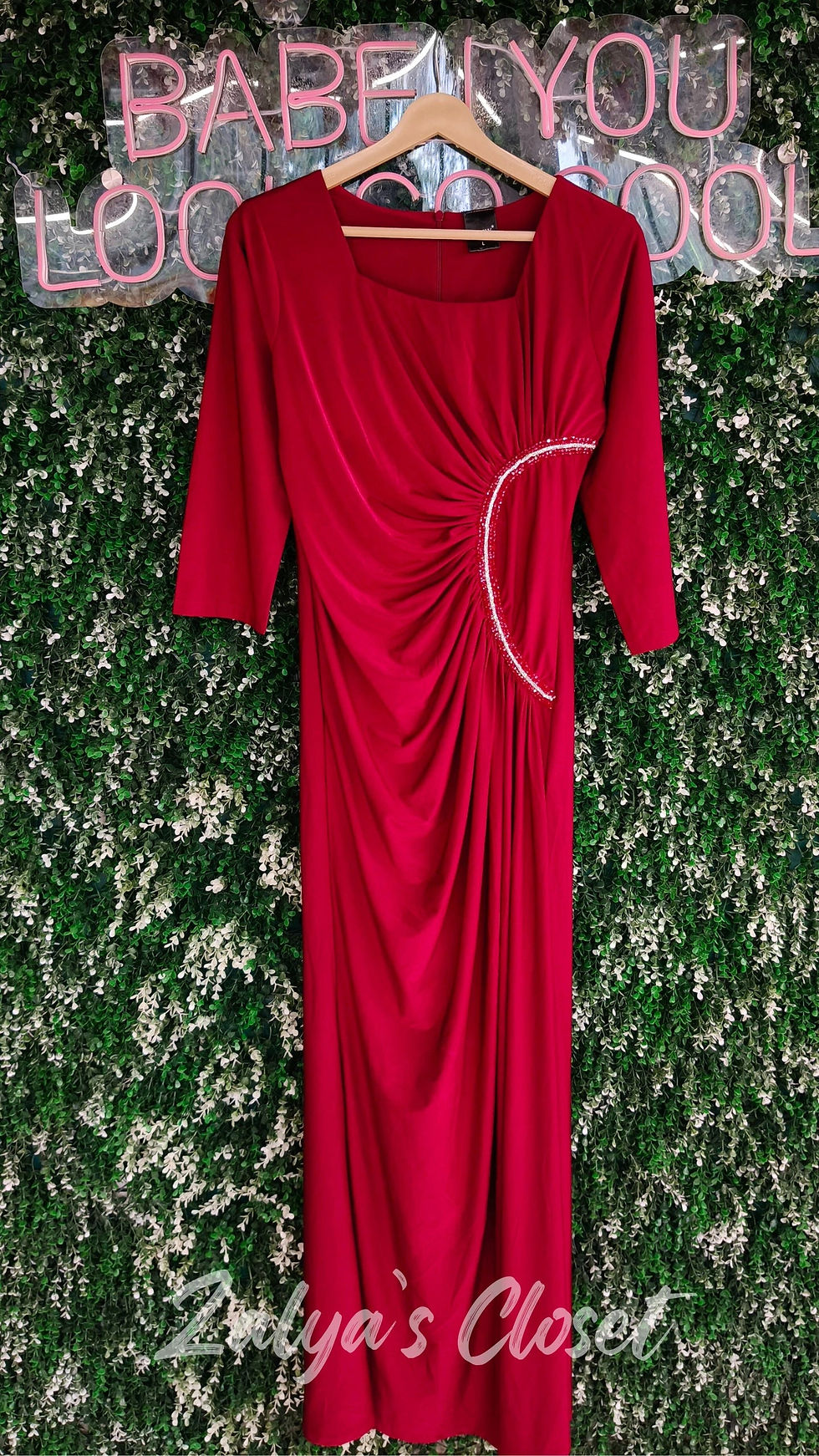 Thumbnail: Side Stone Work Party Wear Dress 