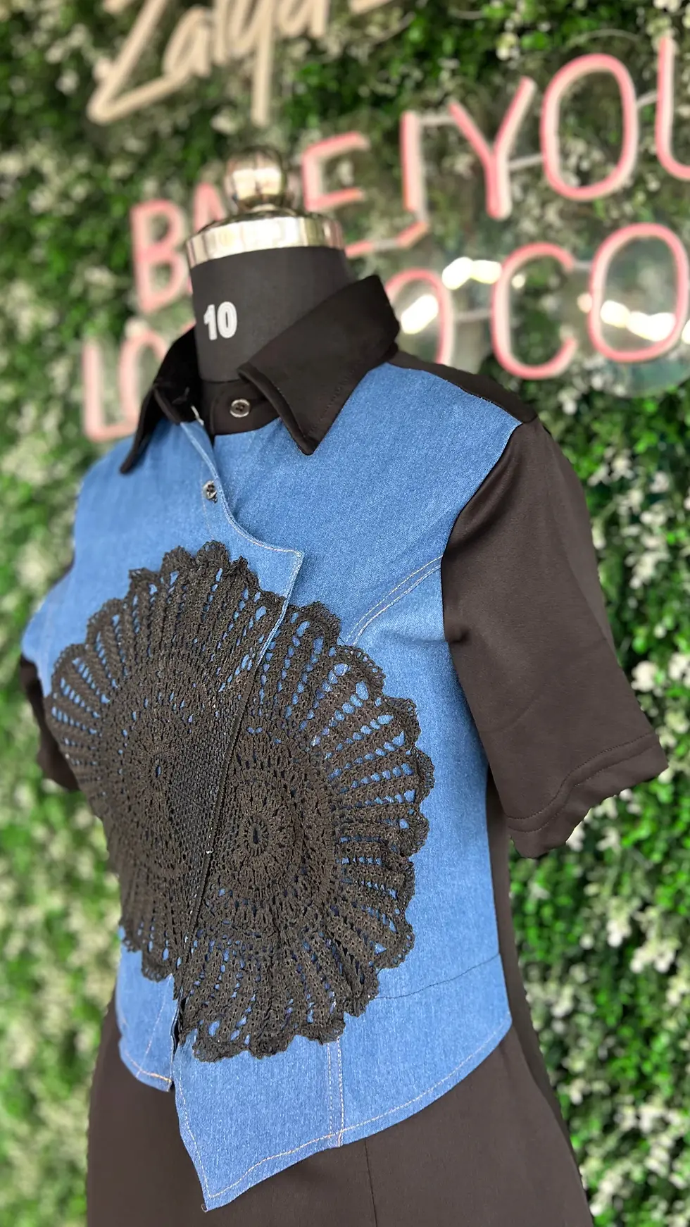 Thumbnail: Denim Dress with Patch Work