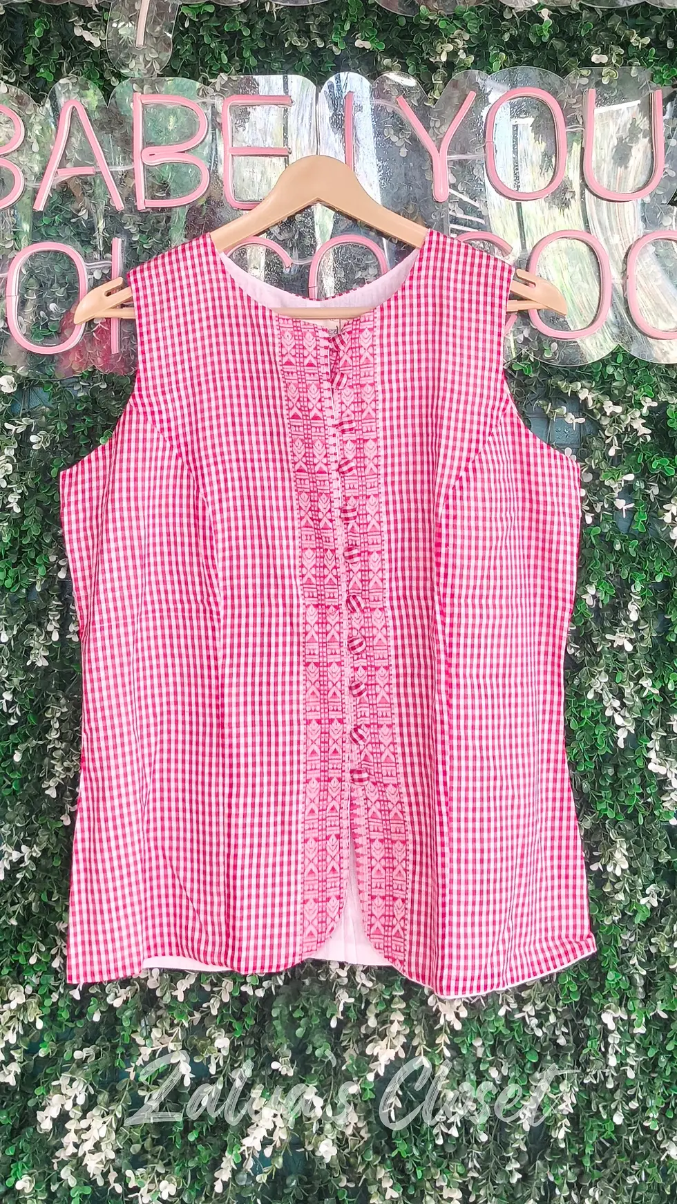 Thumbnail: Pure Cotton Pink Vest With Front Buttons 