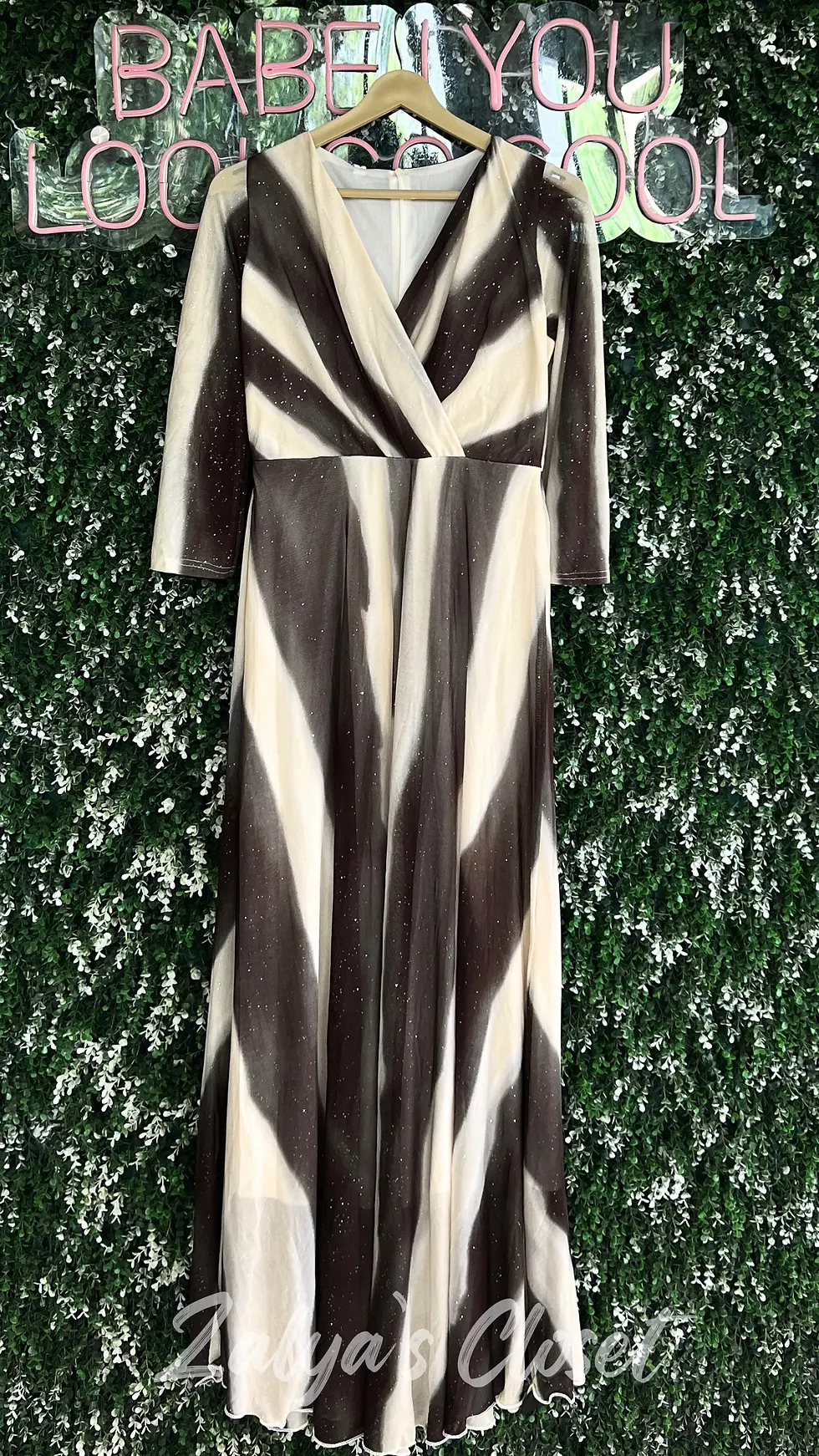 Thumbnail: Vertical Marble Printed Length Gown