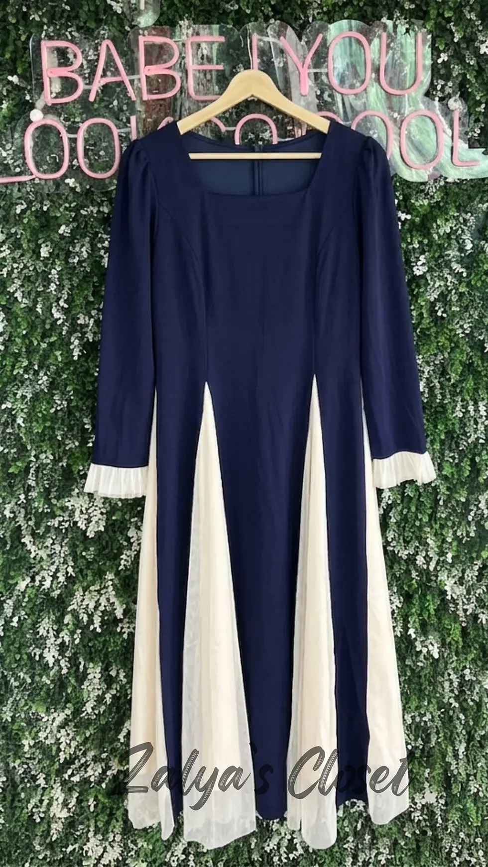Thumbnail: Imported Double Shaded Square Neck Plus Size Dress