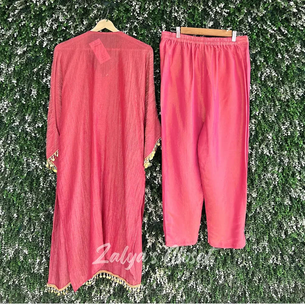 Thumbnail: Mirror work tissue silk 3pcs co ord set