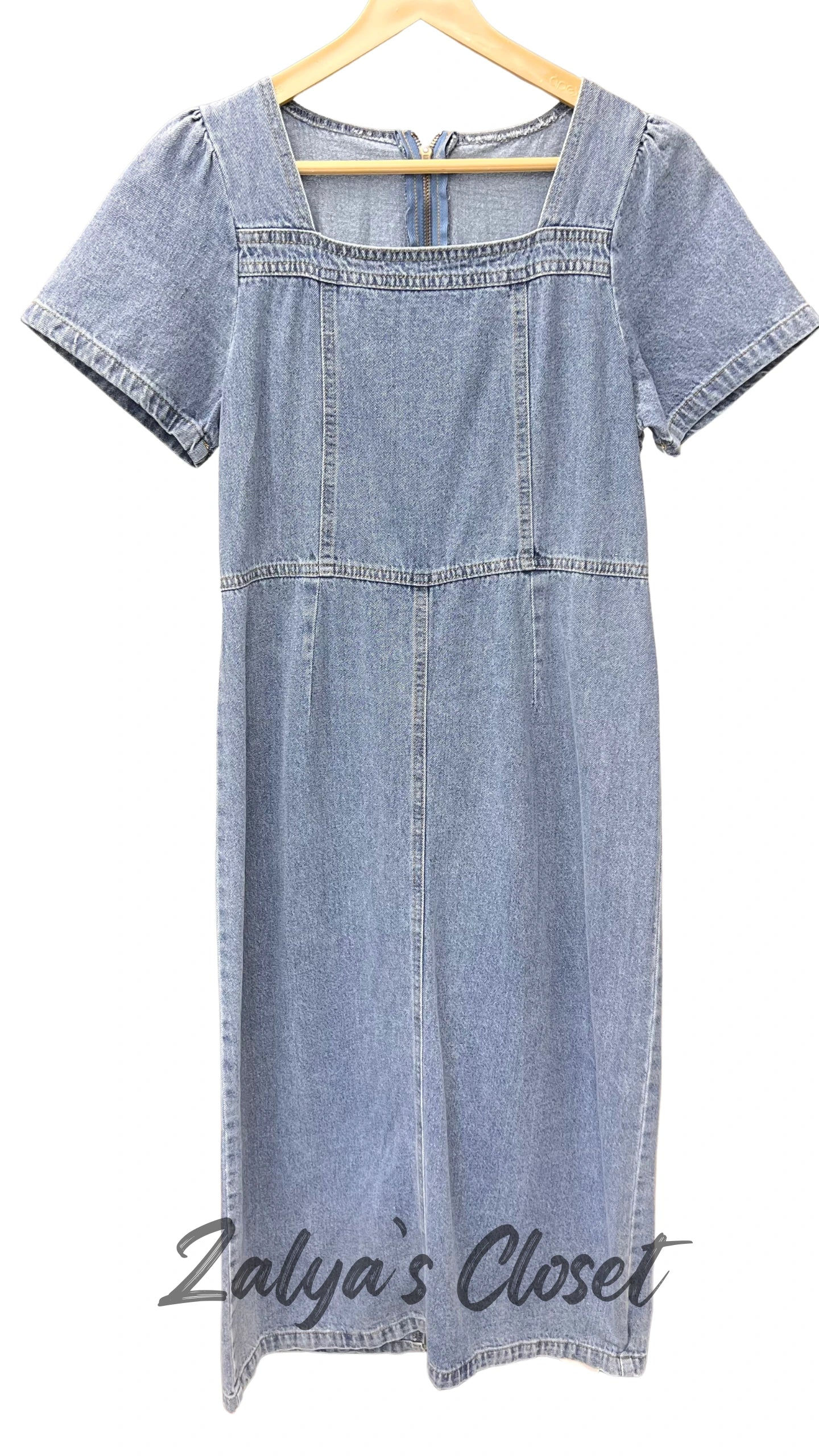 Imported Square Neck Denim Dress