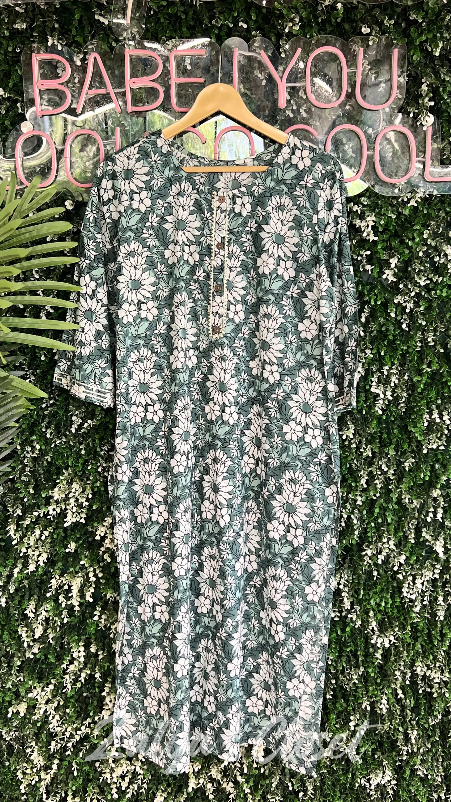 Pure Cotton Everyday Kurti Green 