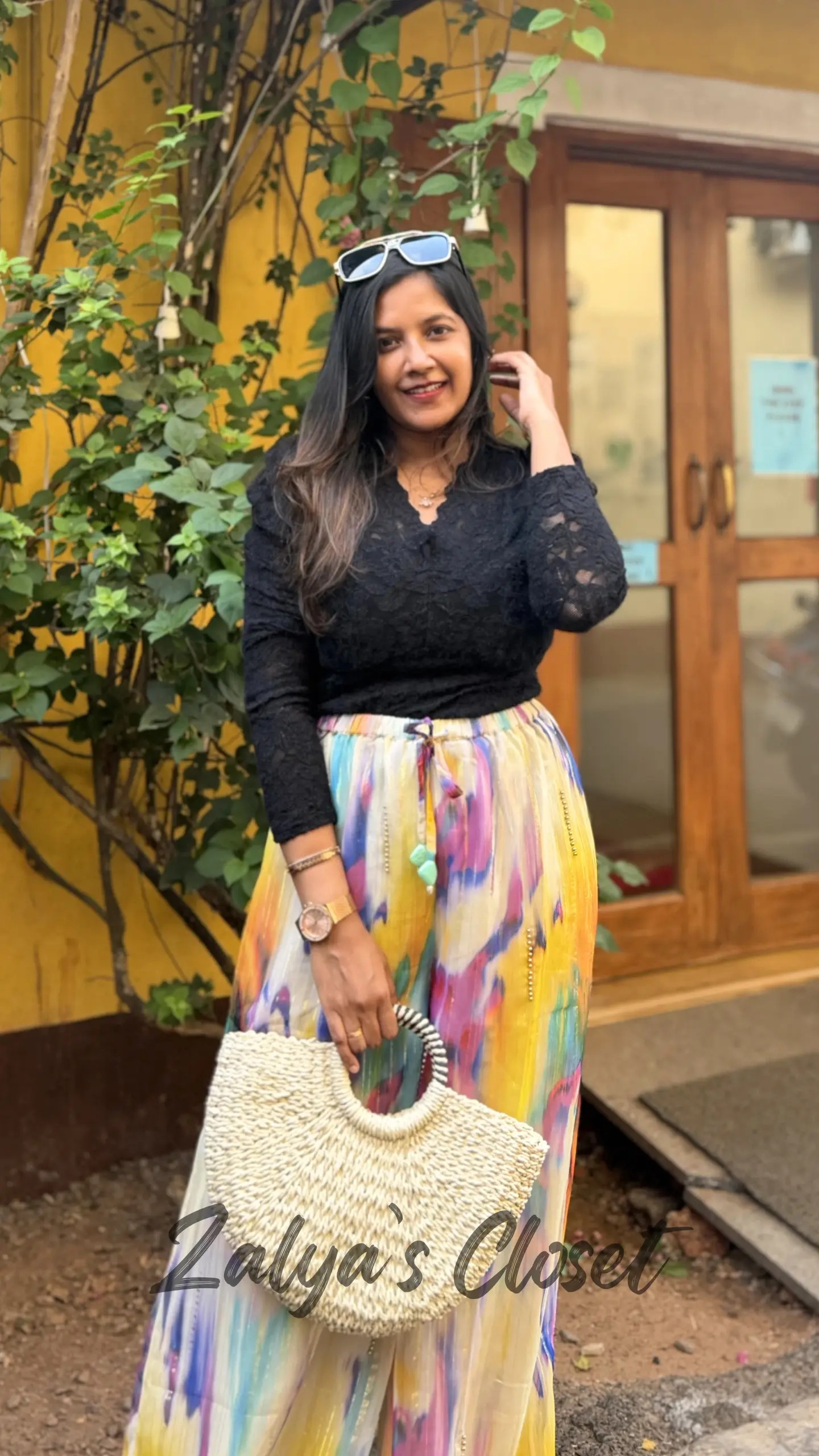 Purple Blurred Wide Leg Trouser