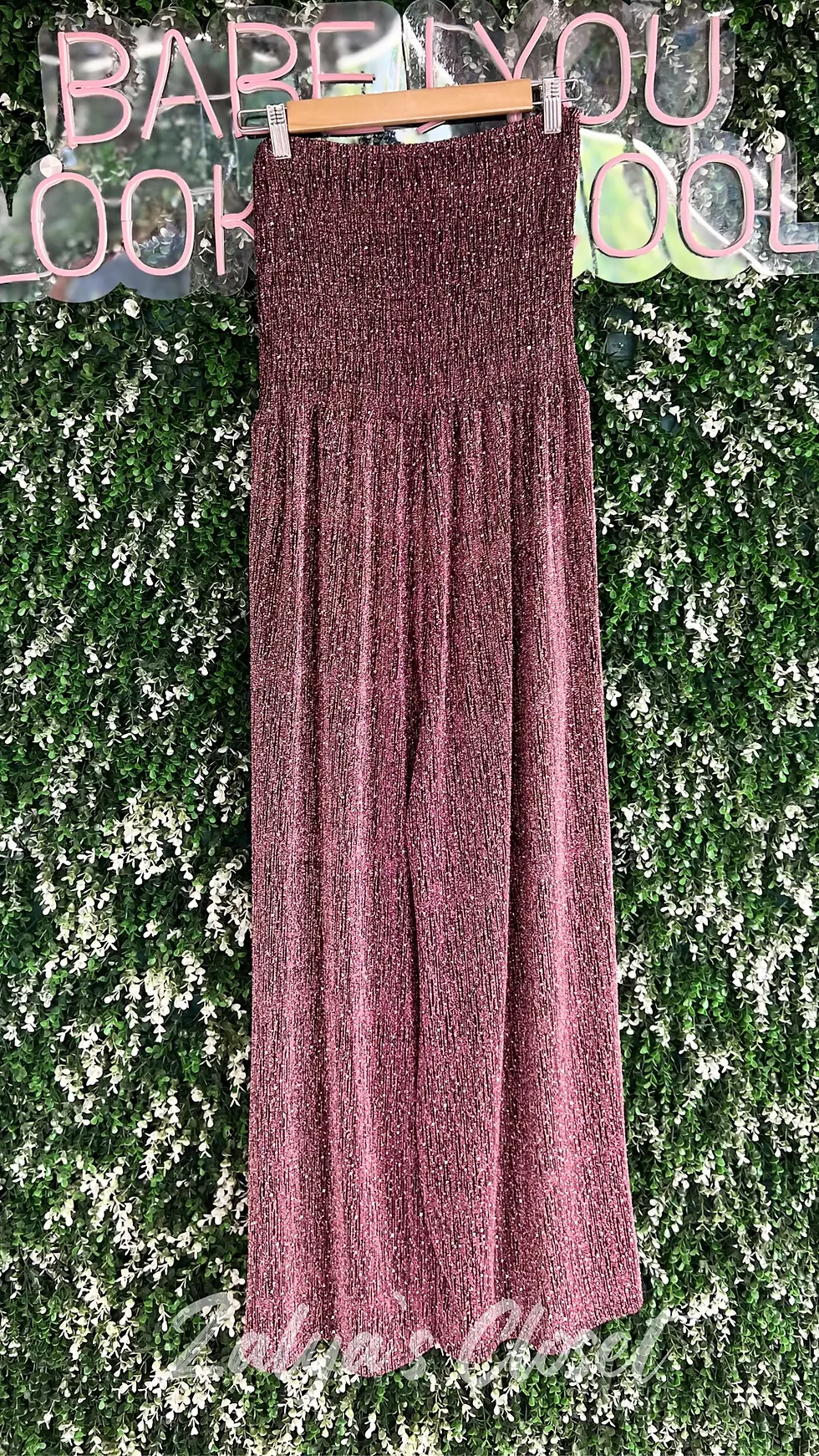 Thumbnail: Smocking Pattern Party Wear Jumpsuit
