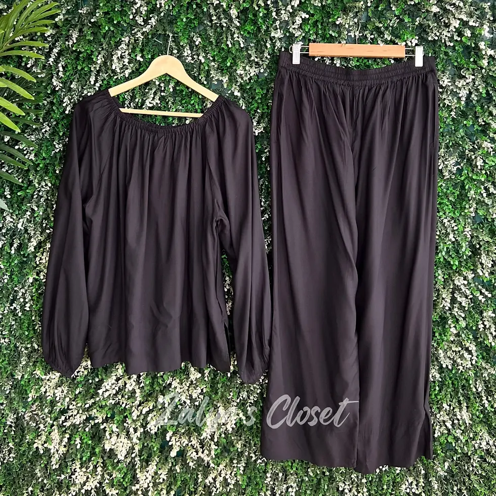 Thumbnail: Black Off Shoulder Co-ord Set 