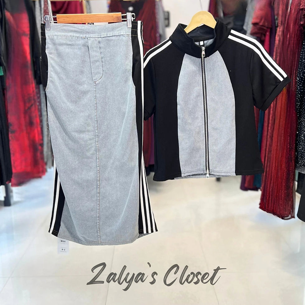 Thumbnail: Imported Denim Skirt & Top Co Ord Set