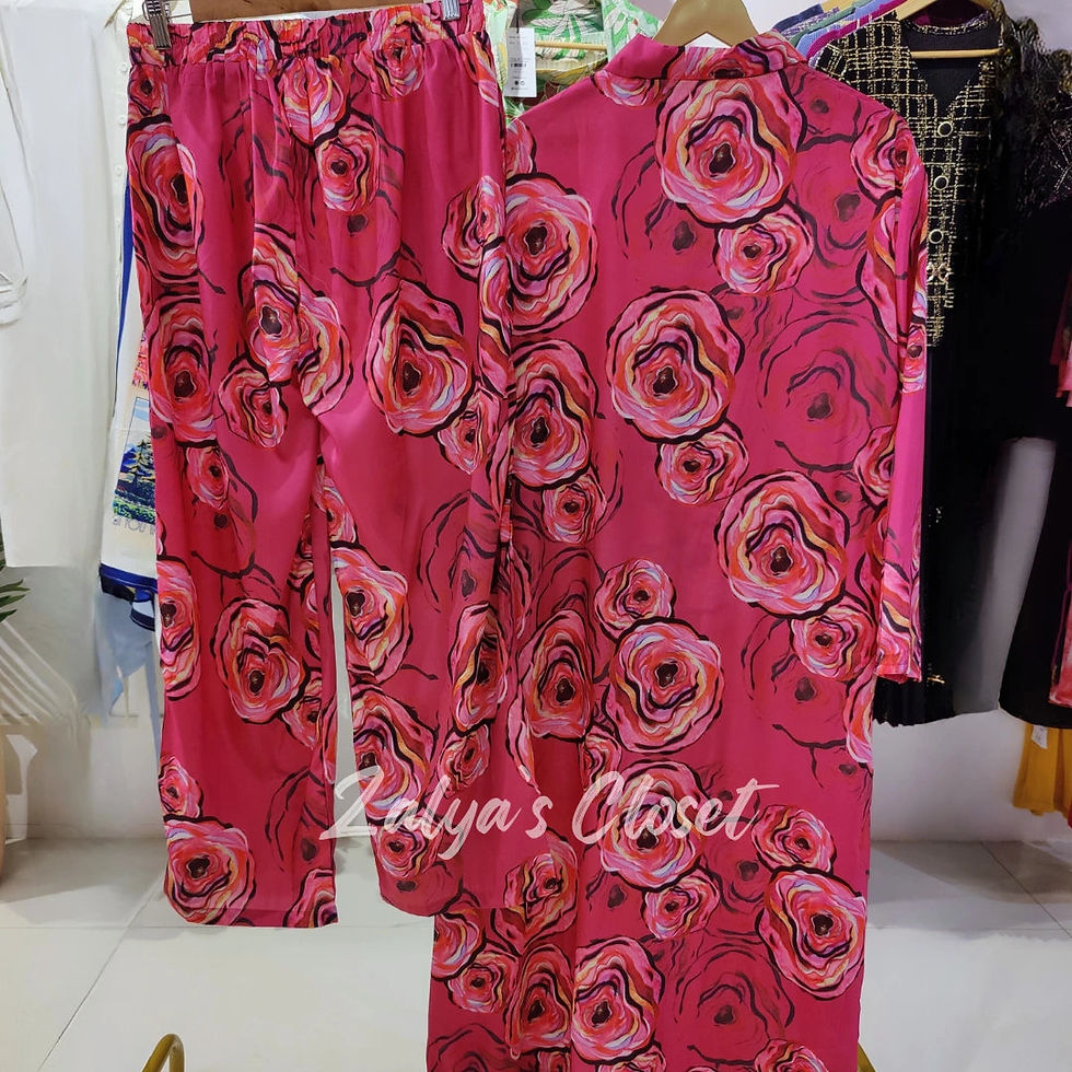 Thumbnail: Crepe Printed Top And Pant Co Ord Set