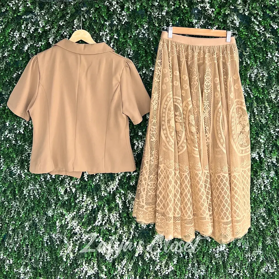 Thumbnail: Imported Top Skirt And Belt 3pcs Co-ord Set 