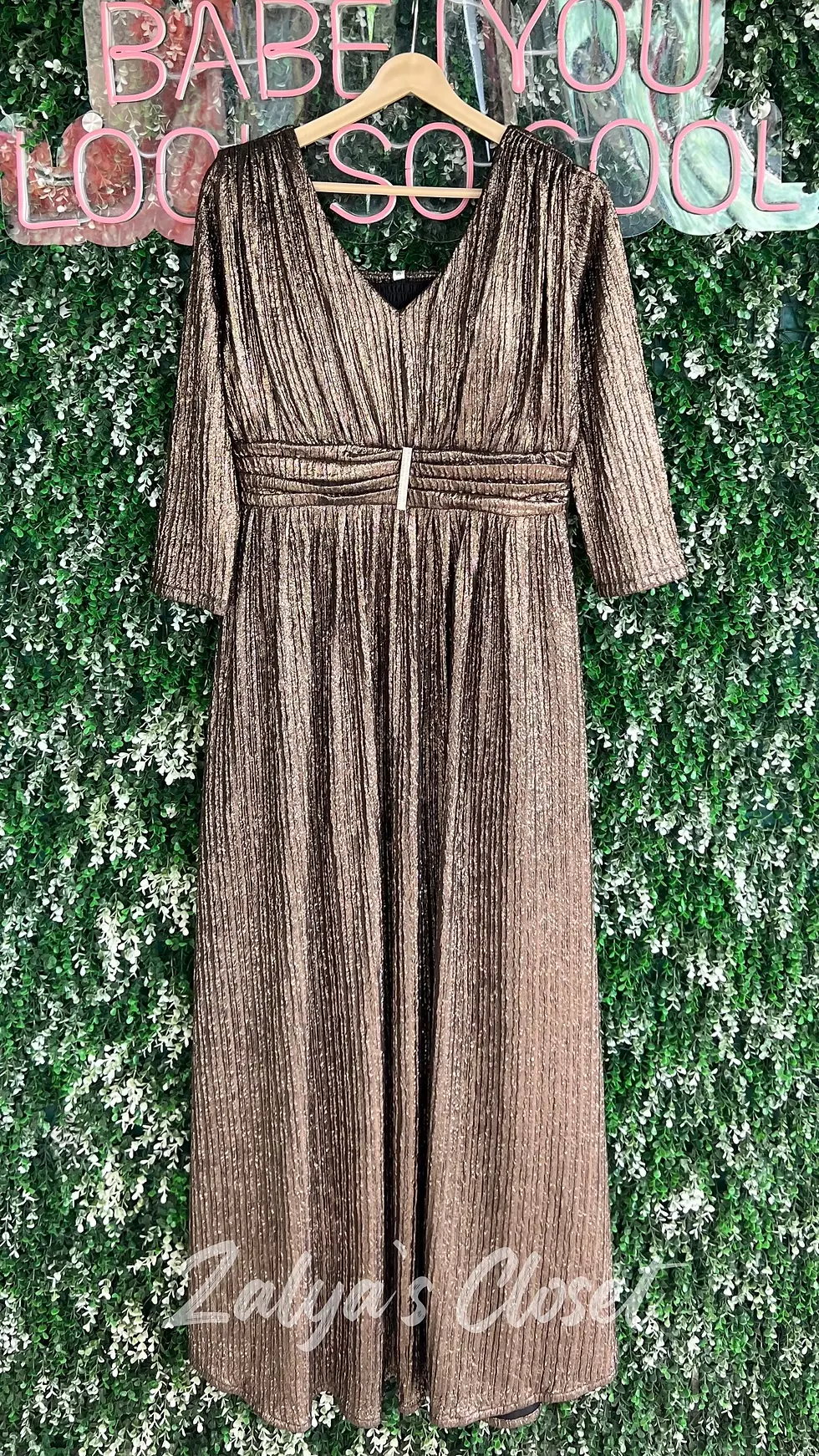 Thumbnail: Metallic Shimmer Long Party Wear 