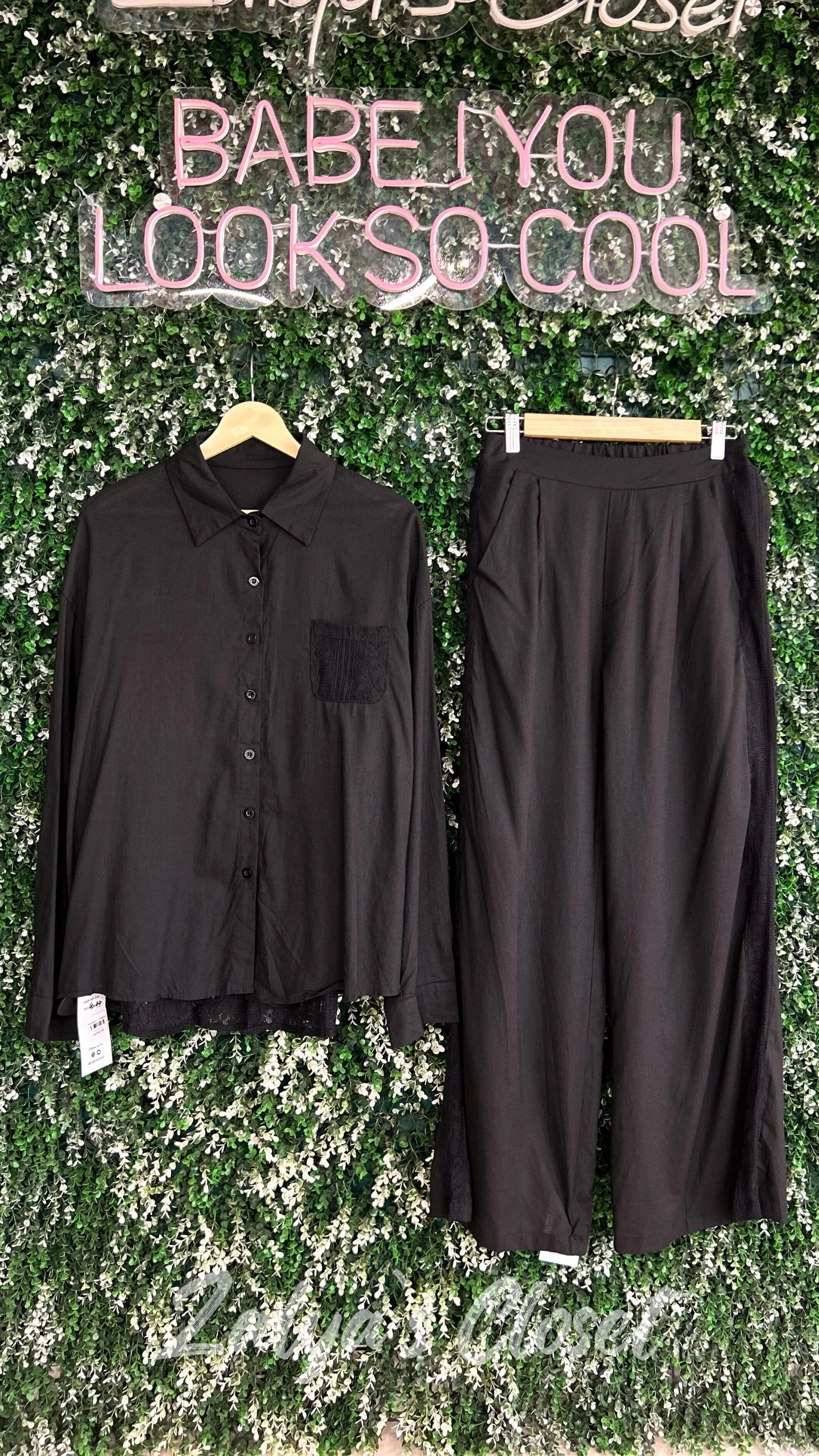 Imported Black Lace Co-ord Set