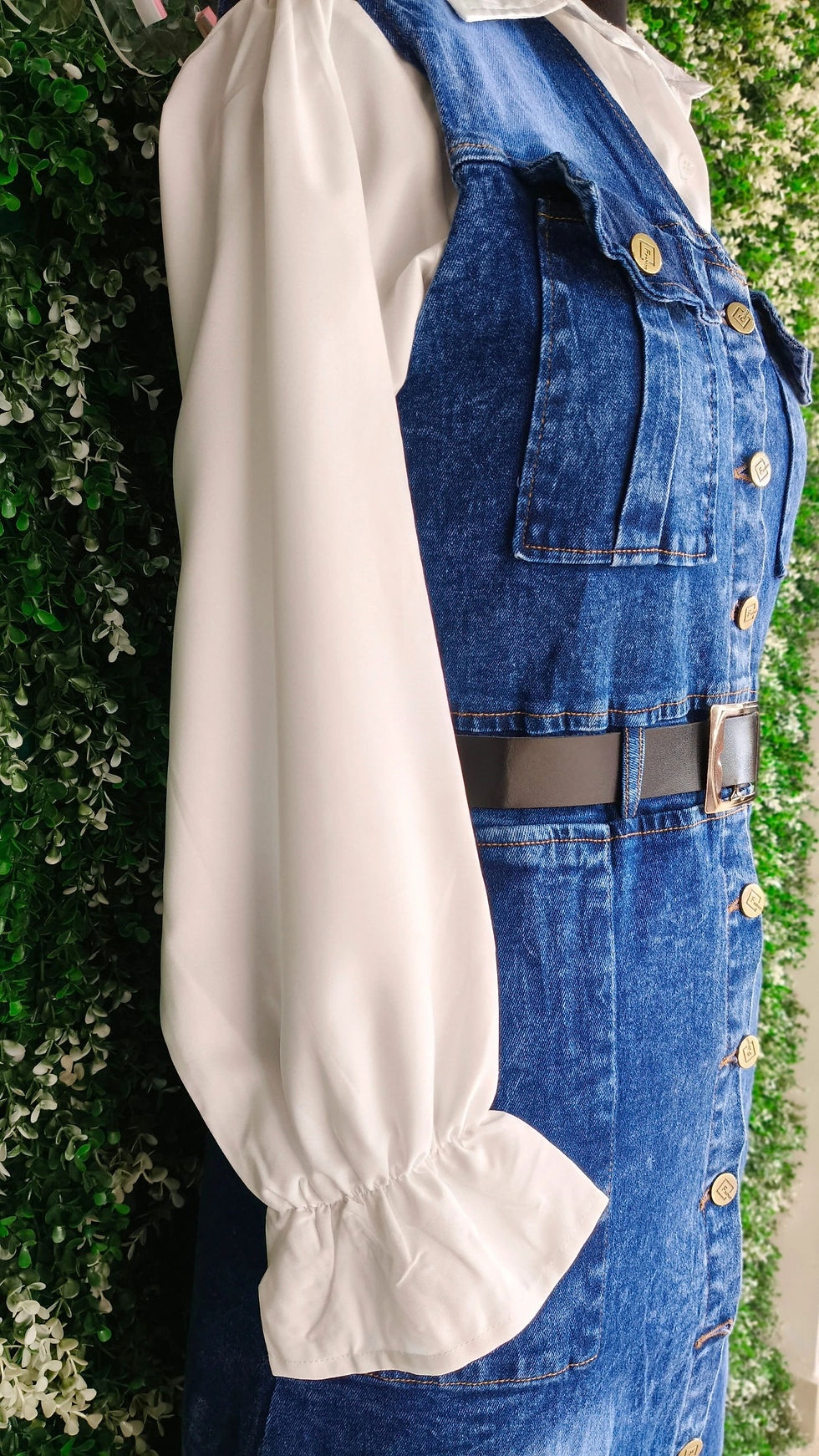 Thumbnail: Denim Dress With Shirt and Belt