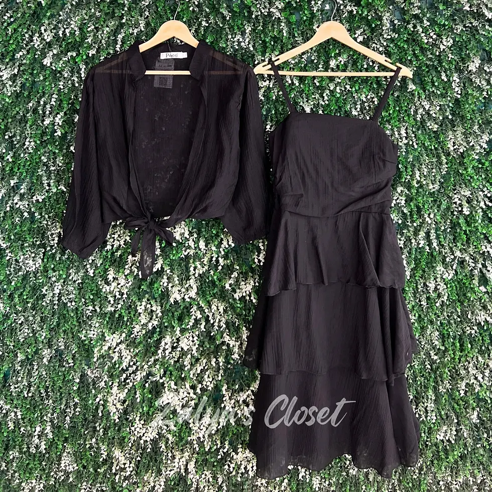 Thumbnail: 2pcs Tiered Dress Knee Length 