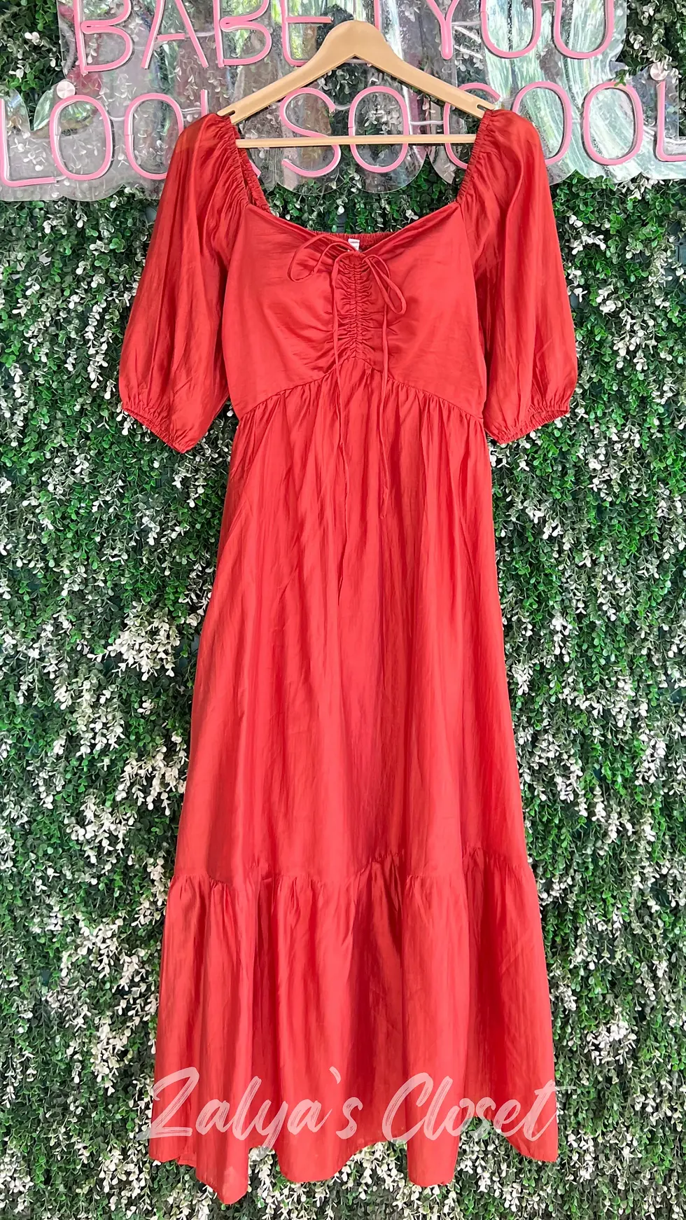 Thumbnail: Solid Long Tiered Dress