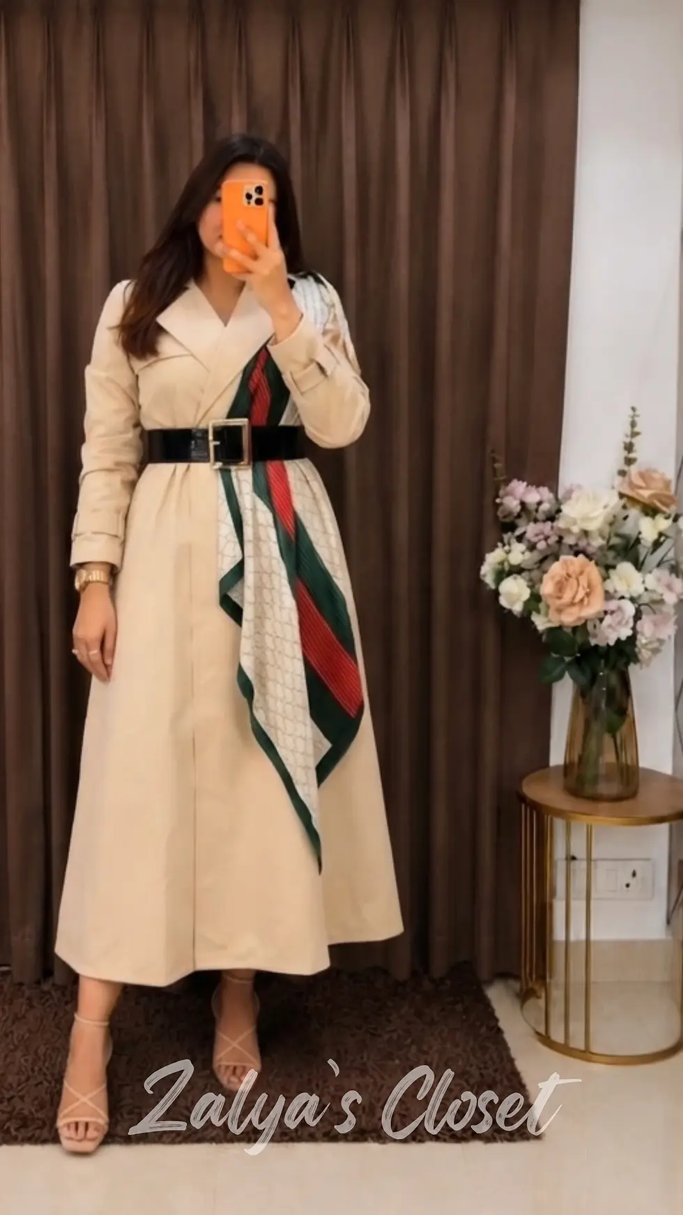 Thumbnail: Imported Scarf Dress with Belt