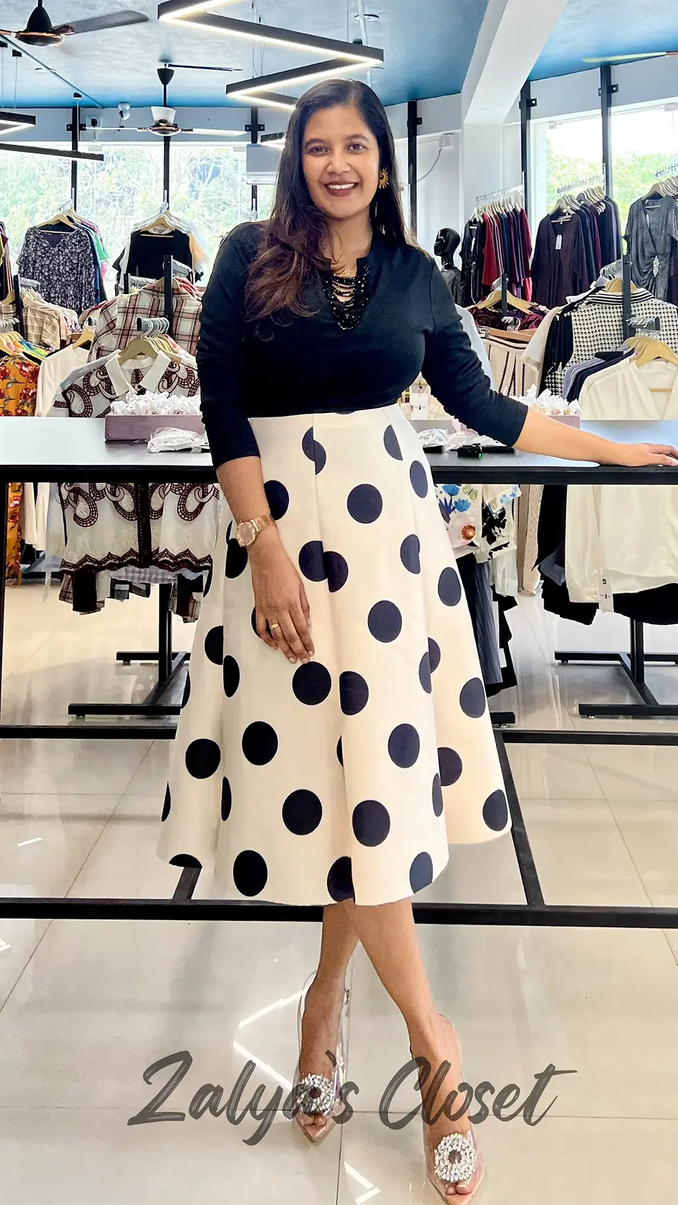 Thumbnail: Polka Dot Scuba Skirts Imported