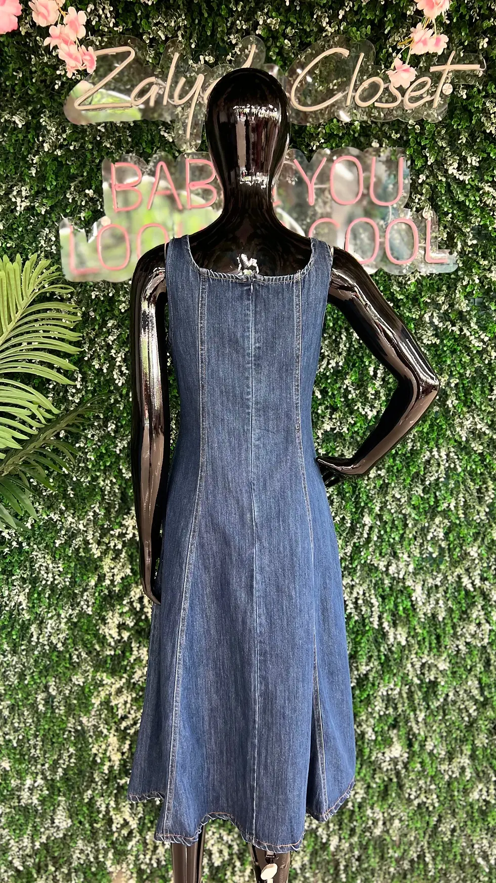 Thumbnail: Imported Corset Denim Dress