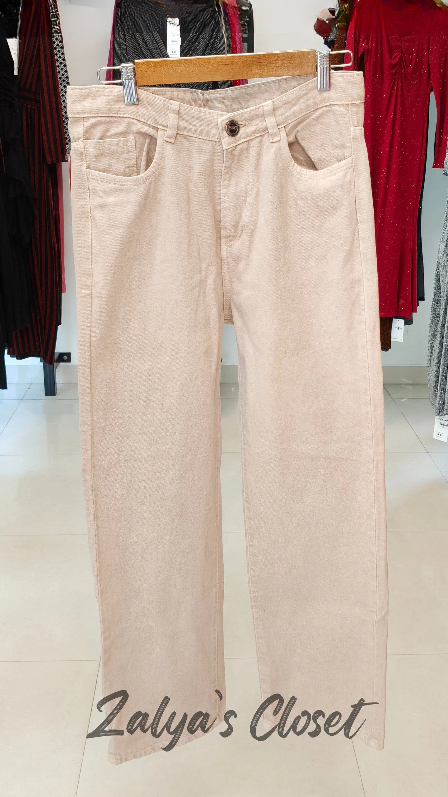 Beige Levis Straight Fit Pants