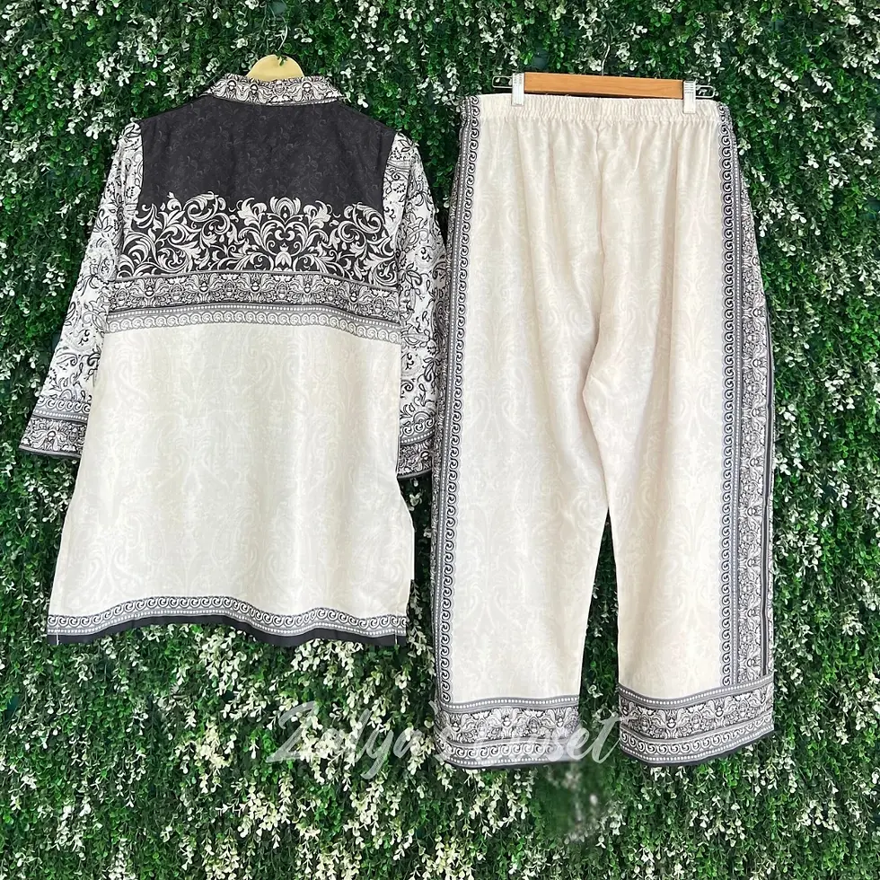 Thumbnail: Indo western Black and Beige Co-ord Set