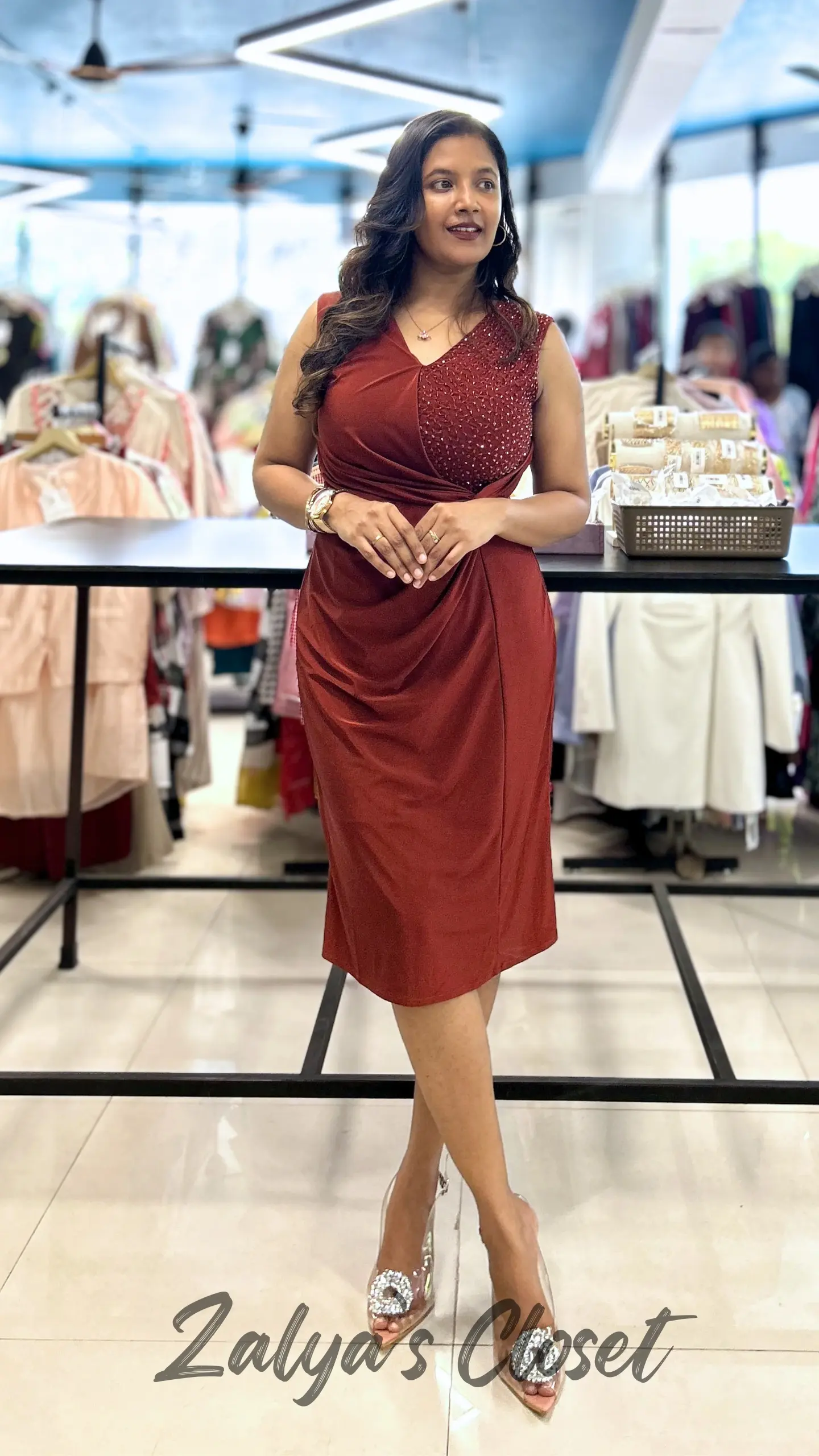 One  Side Stone Work Party Wear 