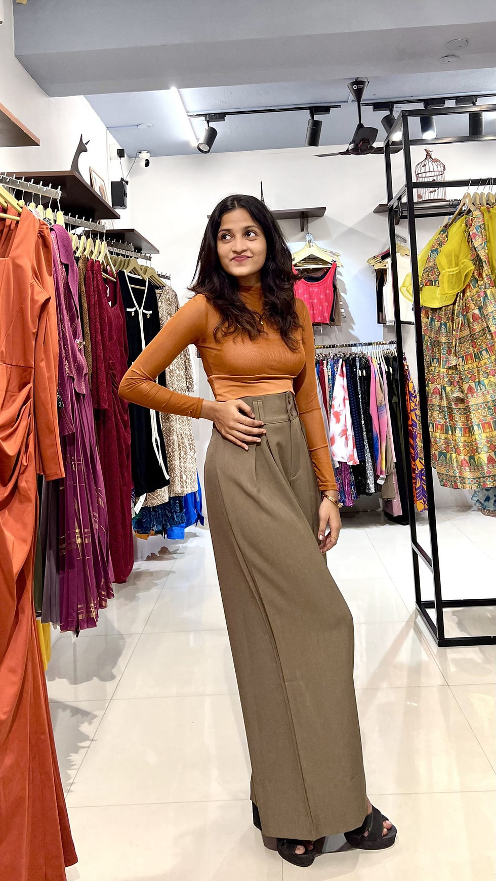 Thumbnail: Imported Soft Net Pleated Solid Tops